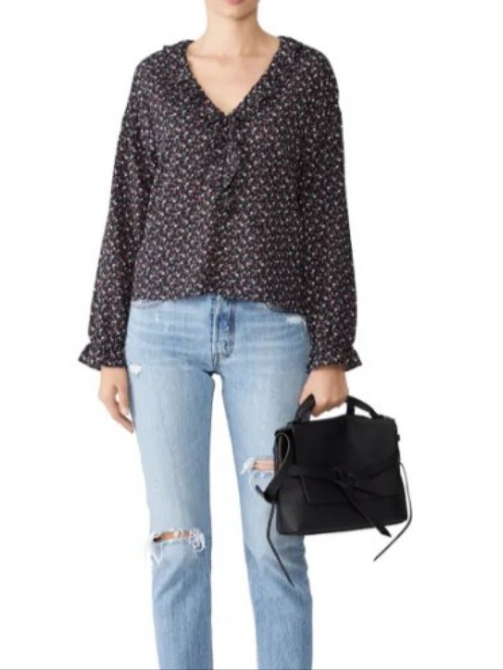 REBECCA TAYLOR "Nadia" Floral Top Blouse Shirt Women's Size Small
